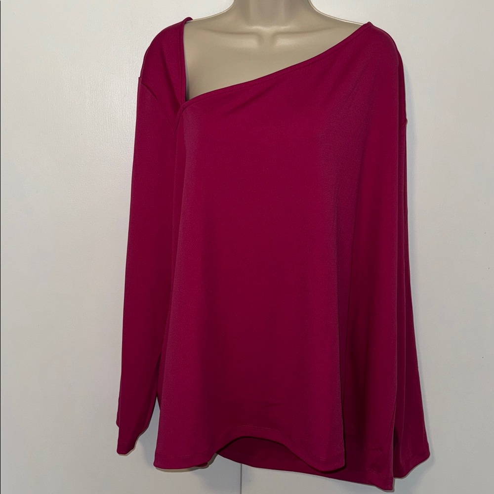 ASHLEY STEWART FUSCHIA PINK BLOUSE Top Women’s 26 / 28